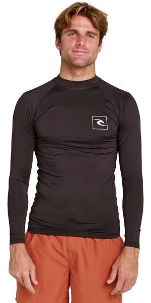2026 Rip Curl Mens Streamline UPF Long Sleeve Rash Vest 171MRV - Black